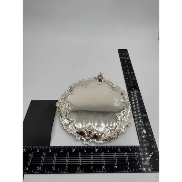 Old Sheffield Silverplate Salver by Corbell & Co Round Tray Silver Over Copper